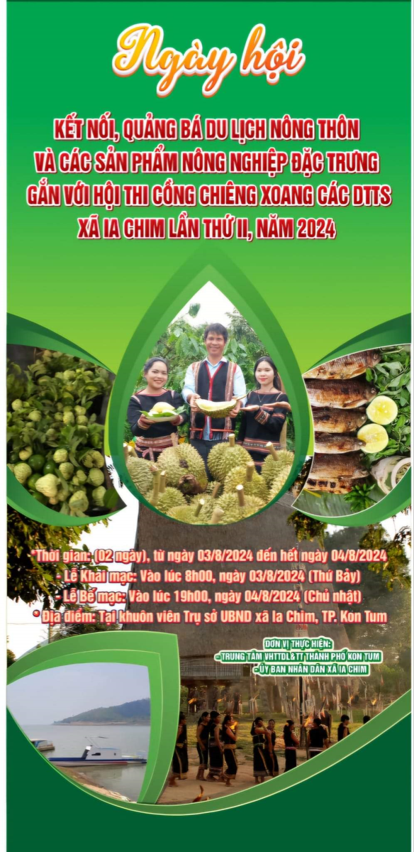 Ngày hội kết nối, quảng bá sản phẩm du lịch, văn hóa, ẩm thực nông thôn đặc trưng gắn với Hội thi cồng chiêng, xoang các DTTS xã Ia Chim lần thứ II, năm 2024.